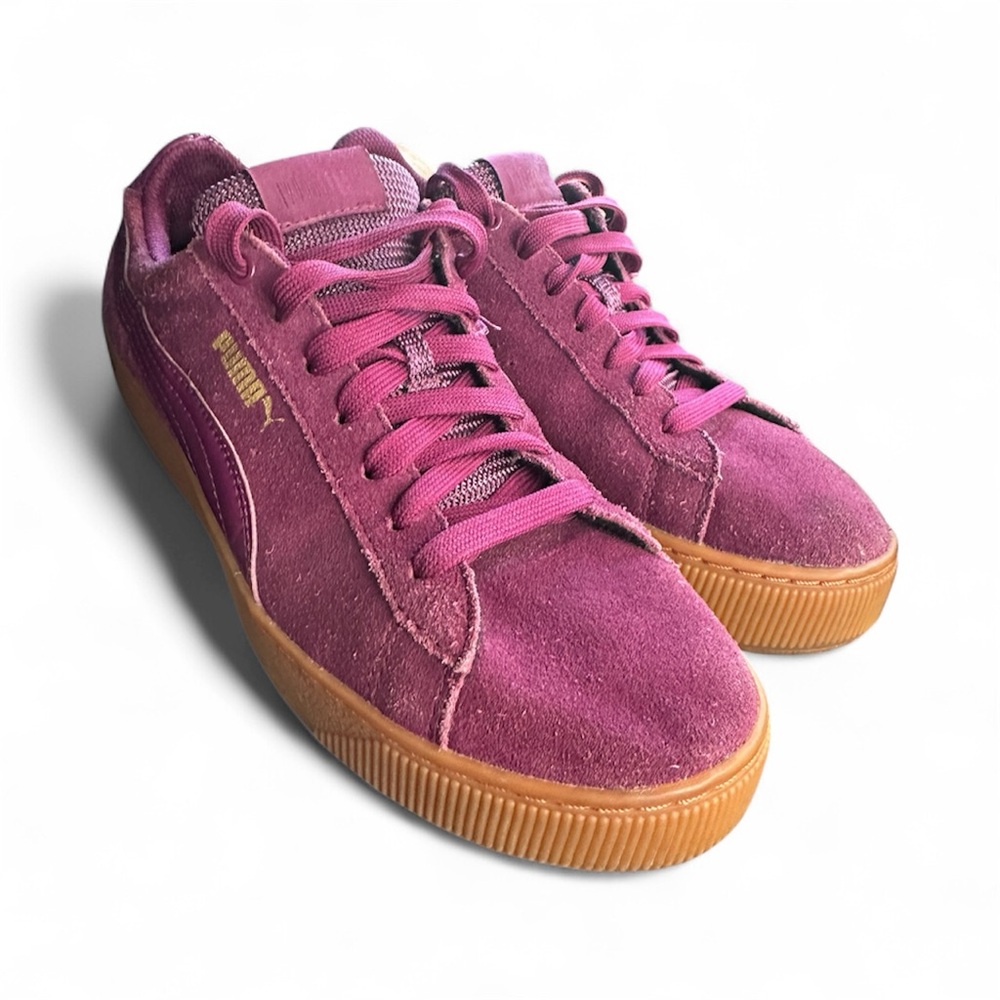 PUMA Vikky Platform SIZE 8  WOMENS Sneakers Plum Suede